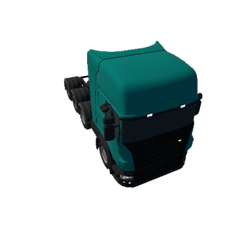 Lowpoly Truck -4axle_cyan